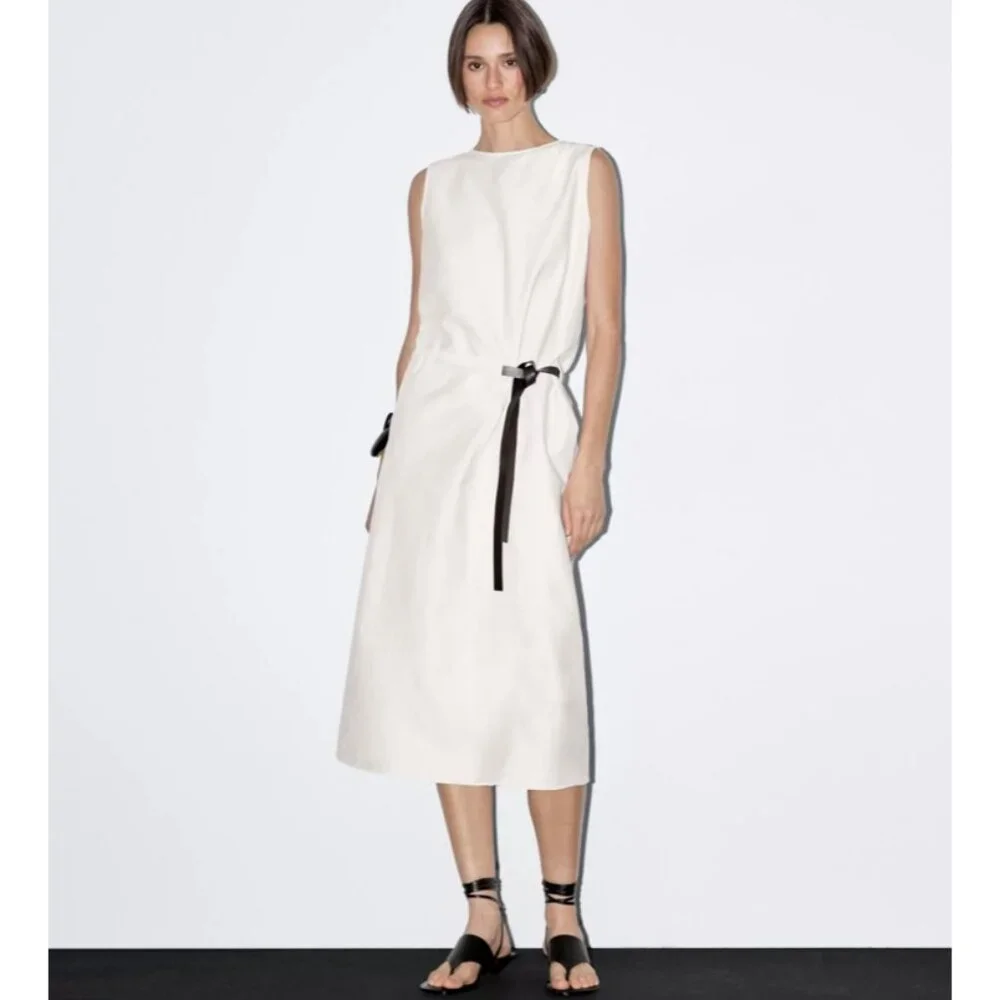 Midi dress with belt size XS-S - Picture 2 of 6